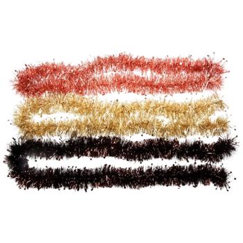 Actuel Tinsel with Stars 10cm*2m in assortment