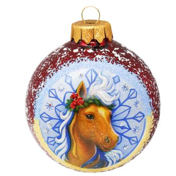 Куля ялинкова АСК Символ року скляна з художнім візерунком 8см в асортименті - купити, ціни на ULTRAMARKET - фото 6