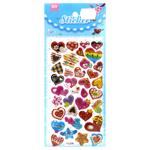 Наклейка пластиковая Сердца с фольгой 24*10см