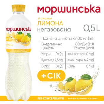 Напій негазований Моршинська зі смаком лимону 0,5л - купити, ціни на КОСМОС - фото 2