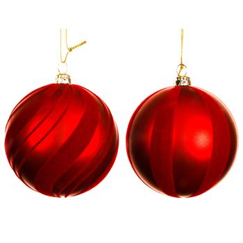 Шар елочный Decoris матовый красный 8см в ассортименте