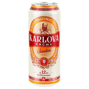 Karlova Krcma Jantar Light Filtered Beer 5.2% 0.5l - buy, prices for COSMOS - photo 1