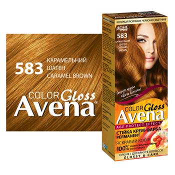 Крем-фарба для волосся стійка AVENA Gloss Color 583 Карамельний шатен - купити, ціни на - фото 2