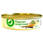 Паштет Auchan шпротний з/б 160г