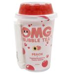 Чай холодний чорний OMG Bubble Tea персик з кульками полуниці 270мл