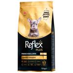 Корм сухой Reflex Plus French Bulldog Puppy с курицей для щенков породы английский бульдог 1,5кг