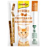 Ласощі для котів GimCat Sticks індичка та кролик 4 шт