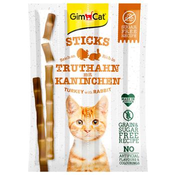 Ласощі для котів GimCat Sticks індичка та кролик 4 шт - купити, ціни на NOVUS - фото 1