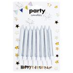 Набор свечей Party Candles для торта 8шт золото-серебро