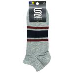 Носки Premier Socks мужские короткие с полосками р.29 светло-серый меланж