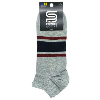Шкарпетки Premier Socks чоловічі короткі за смужками р.29 світло-сірий меланж - купити, ціни на Чудо Маркет - фото 1