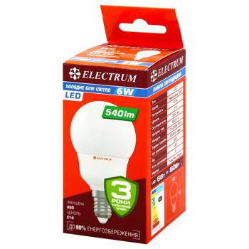 Лампа Electrum светодиодная А50 6W E14 4000 - купить, цены на МегаМаркет - фото 1