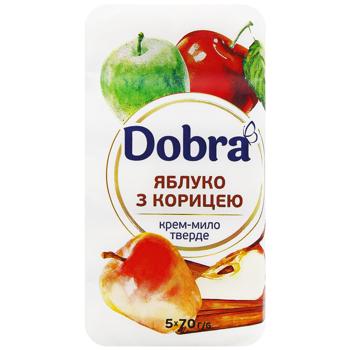 Крем-мыло твердое Dobra Яблоко с корицей 70г х 5шт - купить, цены на Идеал - фото 2