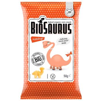 Снеки Biosaurus кукурудзяні органічні з кетчупом 50г