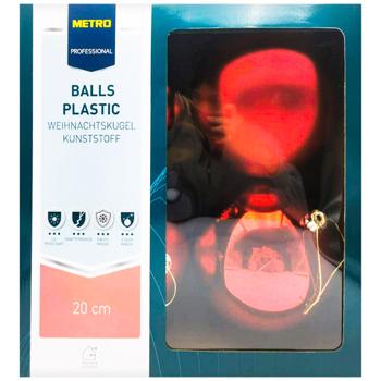 Шар елочный Metro Professional красный 20см 4шт - купить, цены на - фото 2