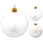Snowflake Christmas Tree Ball 80mm in assortment