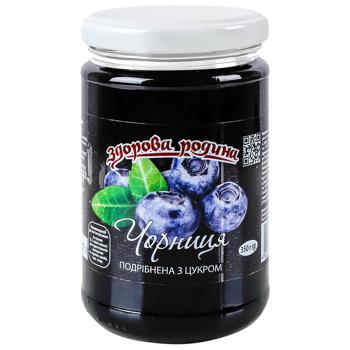 Zdorova Rodyna Bilberries Rubbed with Sugar Jam 350g - buy, prices for Epicentr FOOD - photo 1