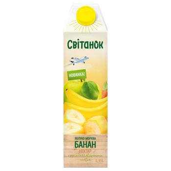 Нектар Світанок яблучно-морквяно-банановий 0,95л - купити, ціни на Auchan - фото 1