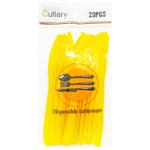 Plastic Yellow Knives 155mm 20pcs