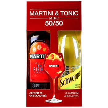 Martini Fiero Red Orange Vermouth 14.9% 0.75l + Schweppes Tonic 1l - buy, prices for COSMOS - photo 2