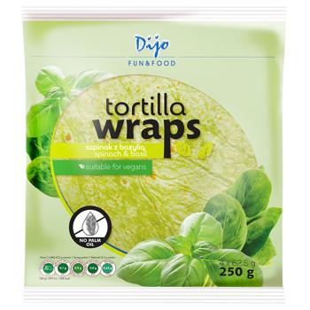 Dijo Tortilla Wraps with Spinach 250g - buy, prices for COSMOS - photo 1