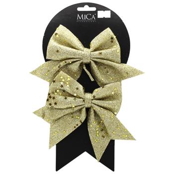 Бант декоративний Mica Decorations 2шт*13см золотистий  - купити, ціни на МегаМаркет - фото 1