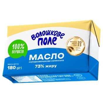 Масло Волошкове Поле Селянське солодковершкове 73% 180г - купити, ціни на ЕКО Маркет - фото 1