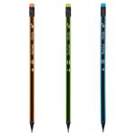 Yes Neon Stripes HB Triangle Graphite Pencil with Eraser