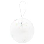 Украшение шар ёлочный белый с узором 10см YE2263-10 W