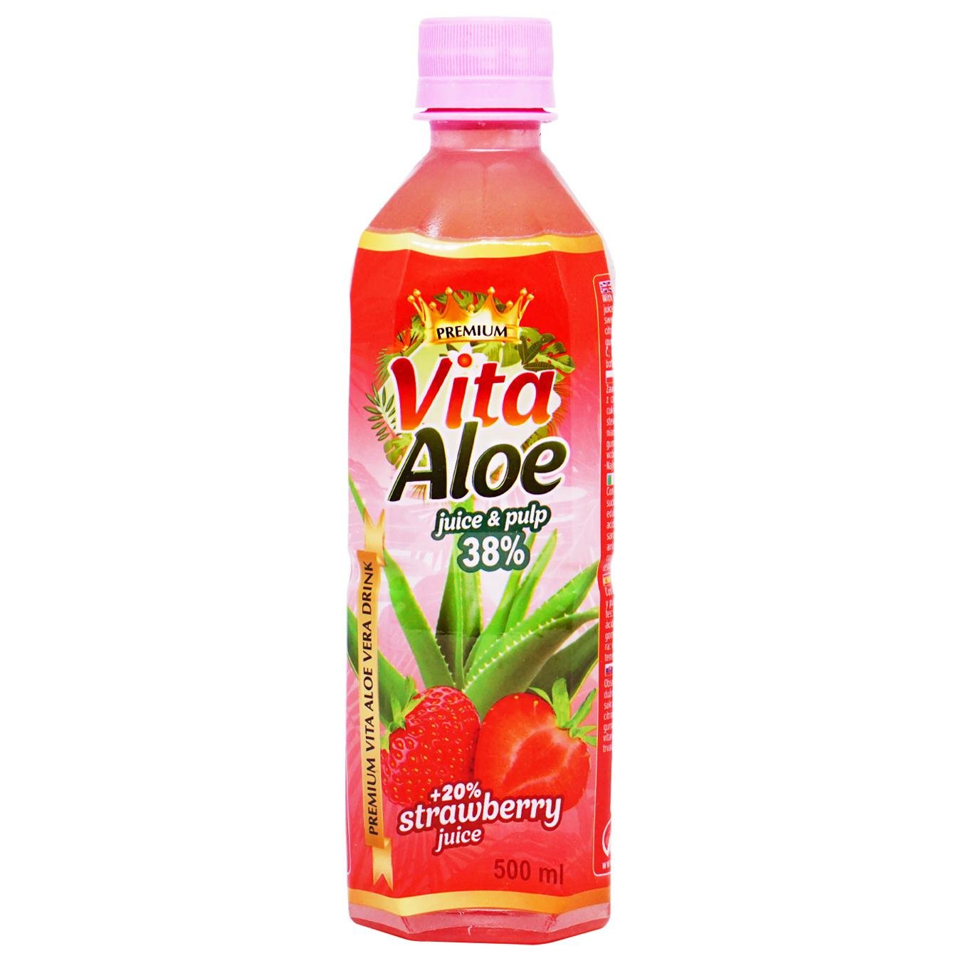 Vita Aloe Aloe Vera and Strawberry Juice Containing Drink 0.5l