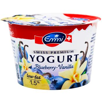 Emmi Vanilla and Blueberry Flavored Yogurt 1.5% 100g