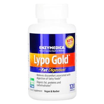 Пищеварительные ферменты Enzymedica Lypo Gold для переваривания жира 120 капсул - купить, цены на Biotus - фото 1