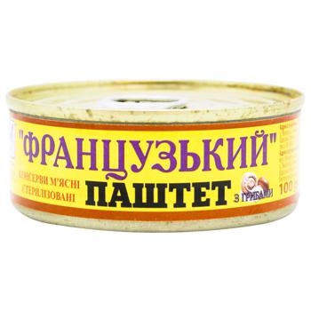 Паштет Онисс Французький з грибами 100г - купити, ціни на МегаМаркет - фото 1