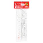 Подовжувач Electrum із заземленим контактом та вимикачем C-ES-1991 PP SB-5ES/U3PD 5 розеток 3м USB