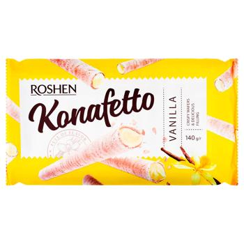 Трубочки вафельні Roshen Konafetto з ванільною начинкою 140г - купити, ціни на Ідеал - фото 1