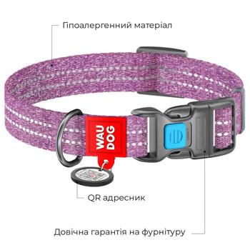 Waudog Re-Cotton Reflective Dog Collar with QR Passport 25-35cm/15mm Purple - buy, prices for - photo 3