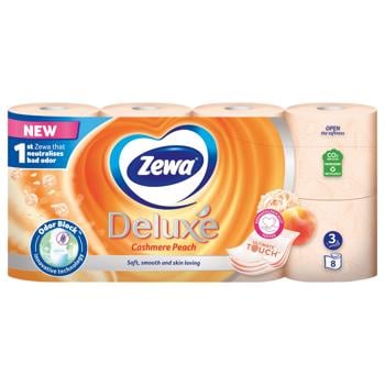 Zewa Deluxe Cashmere Peach 3-ply Toilet Paper 8pcs - buy, prices for - photo 6