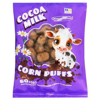 Палочки кукурузные Золотое Зерно с какао и молоком 60г - купить, цены на Чудо Маркет - фото 1