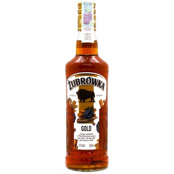 Горілка Zubrowka Настоянка золота 37.5% 0,5л - купити, ціни на МегаМаркет - фото 1
