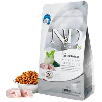 Farmina N&D Grain Free White Mini Puppy сухий корм для цуценят 1,5 кг - сібас, спіруліна та фенхель - купити, ціни на MasterZoo - фото 2