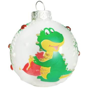 Multi-Colored Glass Christmas Tree Ball 1pc 65mm