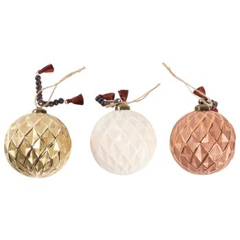 Actuel Plastic Christmas Tree Ball with Pattern 7.8cm in assortment - buy, prices for Auchan - photo 1