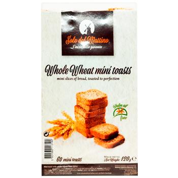 Мини-тосты Sole del Mattino пшеничные из цельного зерна 120г - купить, цены на Cупермаркет "Харьков" - фото 1