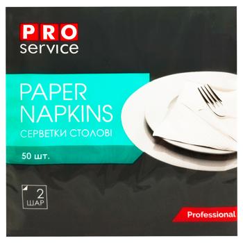 PROservice 2-ply White Table Napkins 33*33cm 50pcs - buy, prices for Supermarket "Kharkiv" - photo 2