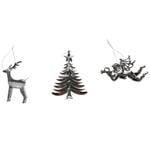 Actuel Christmas Tree/Deer/Angel Silver Christmas Tree Pendant 11-13cm in assortment