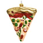 Decoris Pizza Glass Pendant 10cm