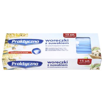 Praktyczna Ziploc Storage Bags 1.5l 15pcs