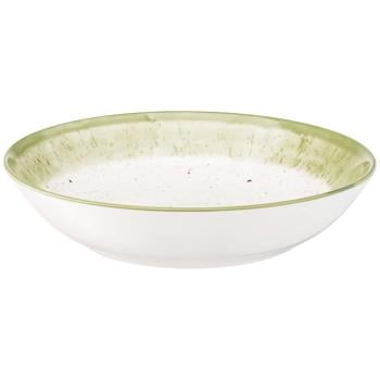 Ardesto Siena White Green Soup Plate 20cm