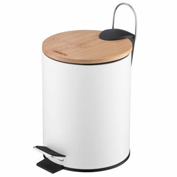 Ardesto Minimalism White Trash Can with Pedal 3l