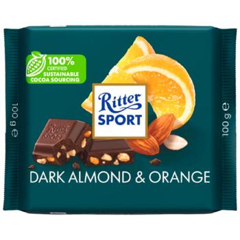 Шоколад чорний Ritter Sport мигдаль і апельсин 100г - купити, ціни на Grono - фото 1